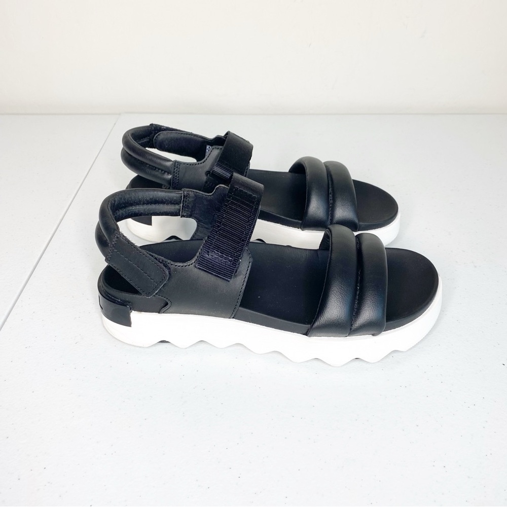 Sorel Vibe Slingback Sandals Black White Size 8.5